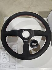 Atc Driftone 345mm Leather Steering Wheel With Red Stiching New