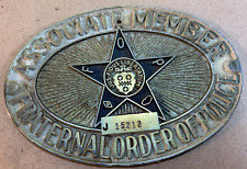 Vintage Associate Member Fraternal Order Polic License Plate Topper Emblem