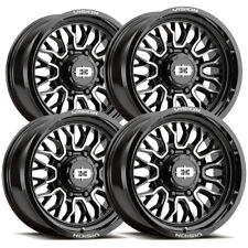 Set Of 4 Vision 402 Riot 22x10 8x170 -19mm Blackmachined Wheels Rims 22 Inch