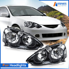 For 2002-2004 Acura Rsx Dc5 Jdm Black Housing Headlight Assembly Left Right Pair