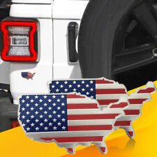 2pcs Car Truck 3d Metal Usa American Flag Sticker Decal Emblem Accessories
