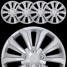 14 Set Of 4 Silver Wheel Covers Snap On Full Hub Caps Fit R14 Tire Steel Rim
