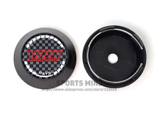 4x65mm Volk Racing Emblems Wheel Center Caps Hubcaps Rim Caps Badge Black Carbon