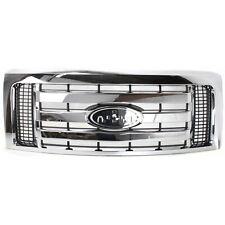 Grille For 2009-2012 Ford F-150 Xlt Model Chrome Shell With Black Insert Plastic