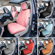 Universal Luxe Faux Leather Car Seat Covers W Sleek Pattern Cushion Front Set