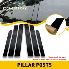 6pcs Black Window Pillar Posts Door Trim Piano Cover Set For Honda Crv 2007-2011
