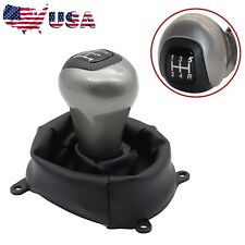 5 Speed Gear Shift Knob With Boot Cover For 2006-2011 Honda Civic Dx Ex Lx