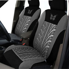Front Car Seat Covers Butterfly Pattern Styling Cushion Protector Blackgray