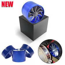 Blue Air Intake Turbonator Single Fan Turbine Turbo Supercharger Gas Fuel Saver