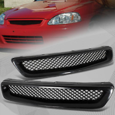 Black Mesh Abs Front Hood Grille Grill For 1996-1998 Honda Civic Ej Jdm Type R