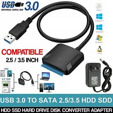 Usb 3.0 To Sata Iii Adapter For 2.5 3.5 Ssd Hdd Hard Drive With 12v2a Power
