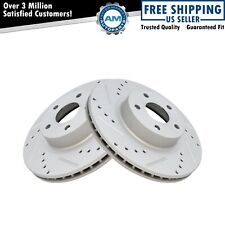 Performance Drilled Slotted Front Coated Brake Rotor Pair For Subaru