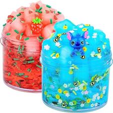 Slime Kit-2 Pack Jelly Cube Crunchy Slime Non Sticky Soft Sludge Toy Gifts