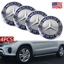 1set4pcs 75mm For Mercedes-benz Wheel Center Cap Emblem Blue Rim Hub Cover Logo