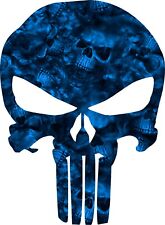 Punisher Blue Reaper Camo Skull Vinyl Decal Gloss Sticker Laminated