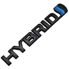 3d Metal Hybrid Emblem Badge Logo Decal Sticker For Universal Carsblack Blue
