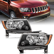 For 2011-2013 Jeep Grand Cherokee11-17 Compass Headlights Halogen Pair Headlamp