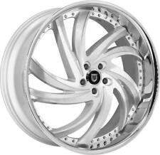 22 Inch 22x9 Lexani Turbine Silver Chrome Lip Wheels Rims 5x112 40