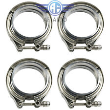 4pcs For Turbo Exhaust Downpipes Stainless Steel V-band Flange Clamp Kit 3