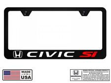 Honda Civic Si Black Unbreakable Polycarbonate License Plate Frame - Licensed