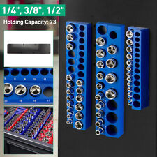 3pcs Magnetic Socket Organizer Set Metric Socket Holder Tool Box Hold 73 Sockets