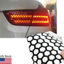 Black Honeycomb Car Headlight Rear Tail Light Cover Decal Sticker Accessories
