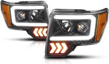 3d Led Drl Arrow Turn Signal Black Housing Compatible With Ford F-150 09-14