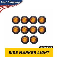 10 Pcs Marker Lights 34 Led Truck Trailer Round Clearance Side Light Amber Red
