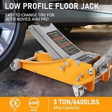 3 Ton Floor Jack Low Profile Whydraulic Dual Piston Quick Lift Pump 3.35-18.5