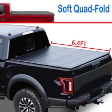 6.4ft Soft 4 Fold Truck Bed Tonneau Cover For 2003-2023 Dodge Ram 1500 2500 3500