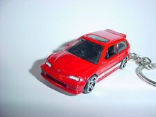 Hot 3d Red Honda Civic Si Custom Keychain Keyring Key Dohc Vtec Hot Wheels