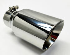 Exhaust Tip 2.50 Inlet 4.00 Outlet 8.00 Long Slant Angle Stainless Blemished