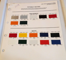 1978 White Truck Trailmobile Paint Chip Card Chart Exterior Colors