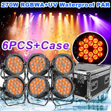 6x 270w Waterproof Rgbwa Uv Led Par Light Dmx Stage Dj Par Can Spot Lightcase