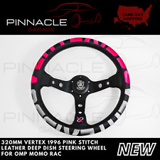 320mm Vertex 1996 Pink Stitch Leather Deep Dish Steering Wheel For Omp Momo Rac