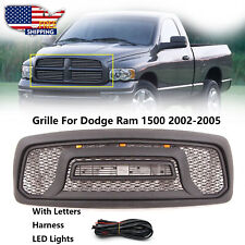 Fit For Dodge Ram 1500 Grill 2002 2003 2004 2005 Front Grille Wletterled Black