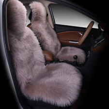 Universal Pink Thick Long Hair Faux Fur Plush Winter Seat Cushion Cover Set