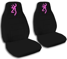 Browning Car Seat Covers In Pink Black Velour Front Set