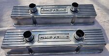 Vintage Chevelle Chevy Cast Aluminum Finned Sbc Valve Covers. Rare Hotrod Gasser