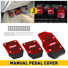 3 Piece Universal Car Non-slip Manual Pedal Brake And Gas Pedal Cover Set Red