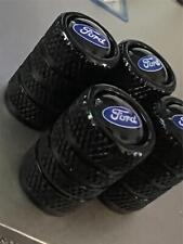 4 Black Ford Tire Valve Stem Caps For Truck Car Universal Fitting Free Shipping