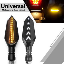 2x M10 Arrow Universal Motorcycle Flowing Turn Signal Light Blinker Indicator
