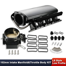 Black Ls1 Ls2 Ls6 Lsx 102mm Low Profile Intake Manifold W102mm Throttle Body