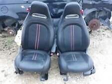 12 Fiat 500 Abarth Black Leather Seats Front Rear