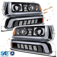 Dot Projector Led Headlights Bumper Lamp For 1999-2002 Chevy Silverado 1500 2500
