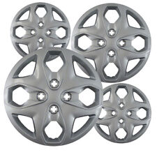 Set Of 4 Hubcaps 15 Inch Silver Abs Wheel Covers For 2011 - 2013 Ford Fiesta