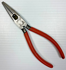 Vintage Snap-on Tools 196cp Needle Nose Pliers With Cutters Red Grips Usa Tool