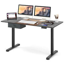 Electric Standing Desk Wmemory Preset Controller 2 Cable Management Holes Brown