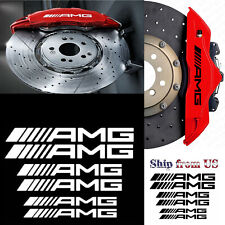 6x Amg Vehicle Brake Caliper Heat Resistant Decal Stickers For Race Sports Car
