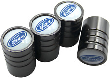 4x Ford Tire Valve Stem Caps For Truck Car Universal Fitting Metallic Black